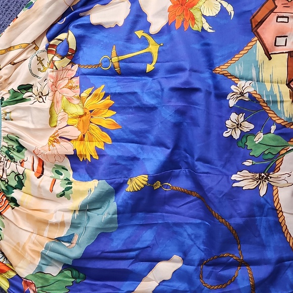 ANTONIO MELANI Evie Cotton A-line Maxi Skirt: Ocean Print: Size-14 - Picture 16 of 16